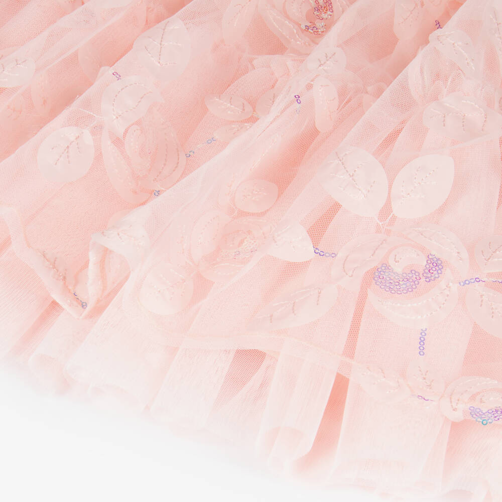 Angel's Face-Платье из розового тюля с пайетками и бантом | Childrensalon Outlet