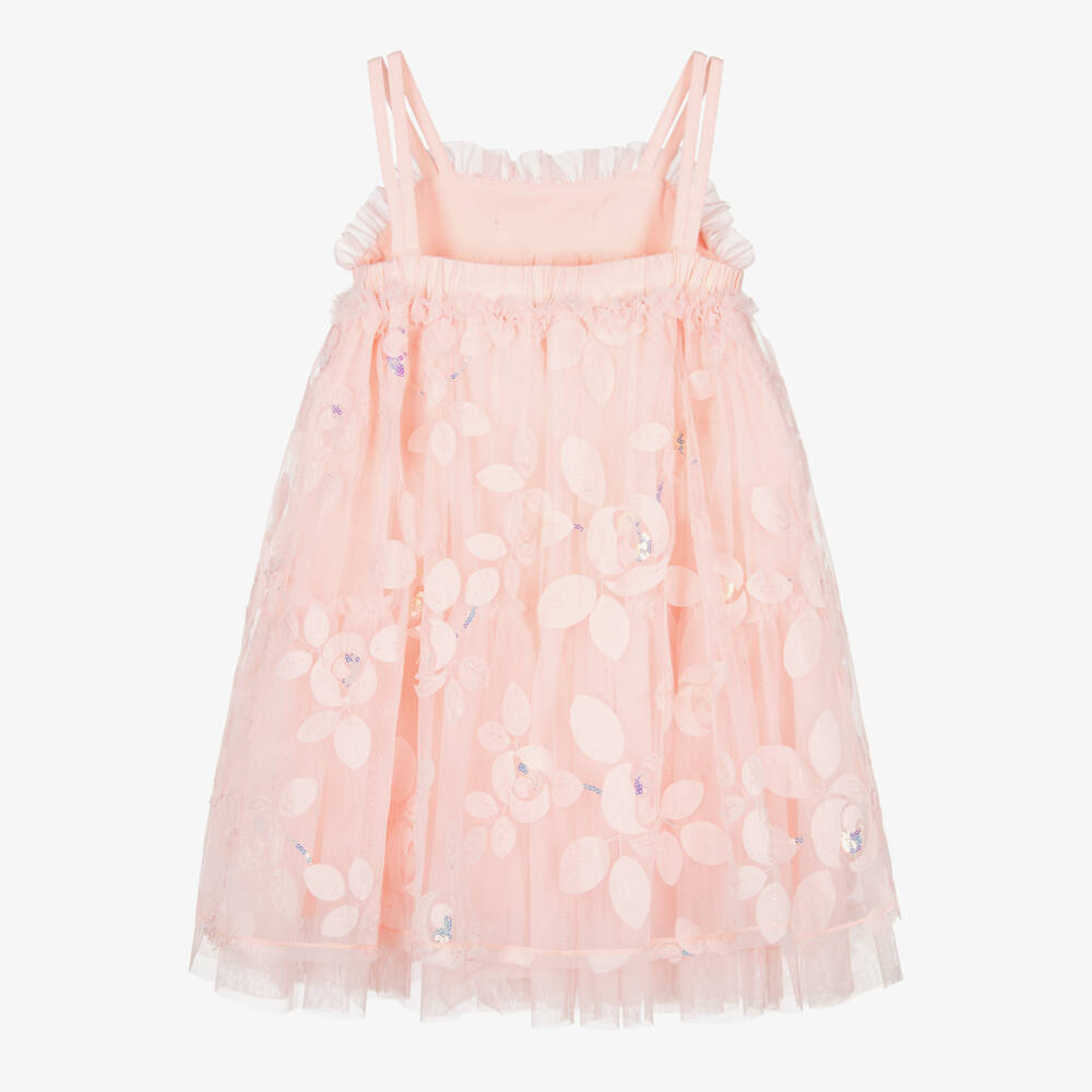 Angel's Face-Платье из розового тюля с пайетками и бантом | Childrensalon Outlet