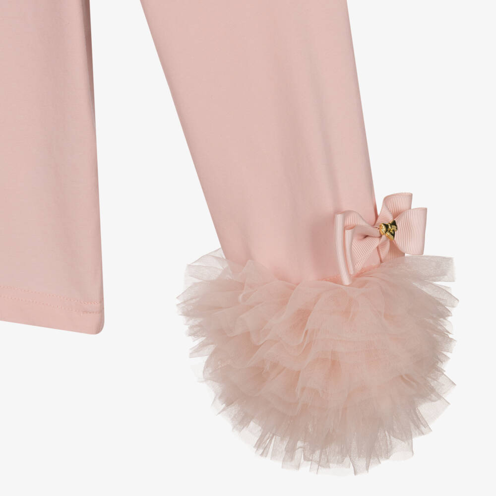 Angel's Face-بلوزة جيرسي وردية للبنات مع تول | Childrensalon Outlet