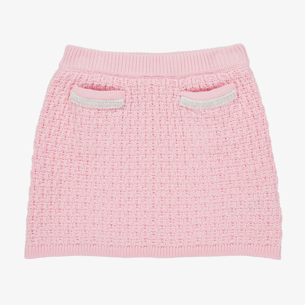 Angel's Face - Girls Pink Cotton Knit Skirt | Childrensalon