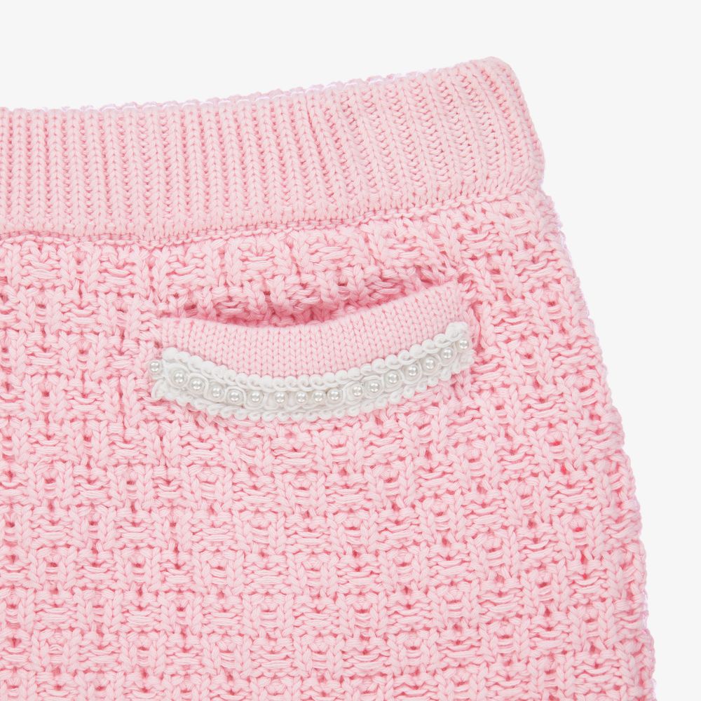 Angel's Face - Girls Pink Cotton Knit Skirt | Childrensalon