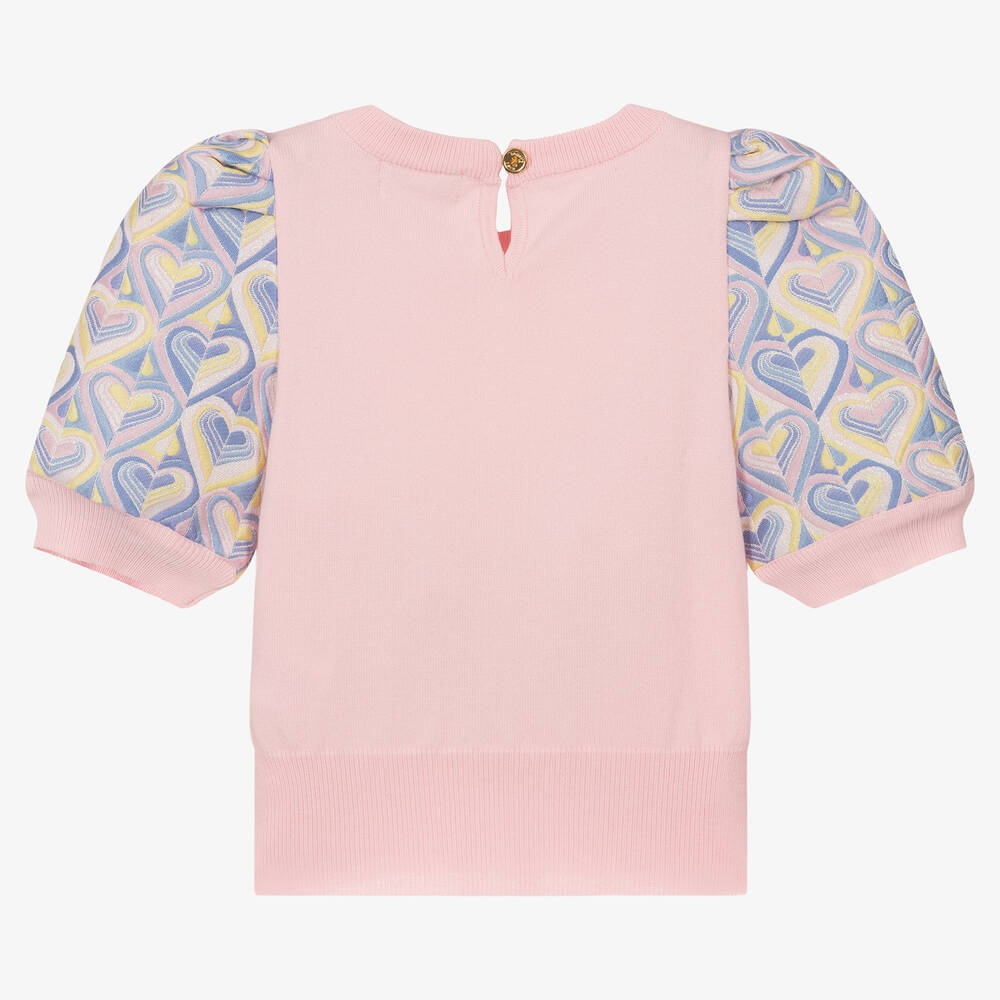 انجلز فيس-توب قطن محبوك لون زهري للبنات | Childrensalon Outlet