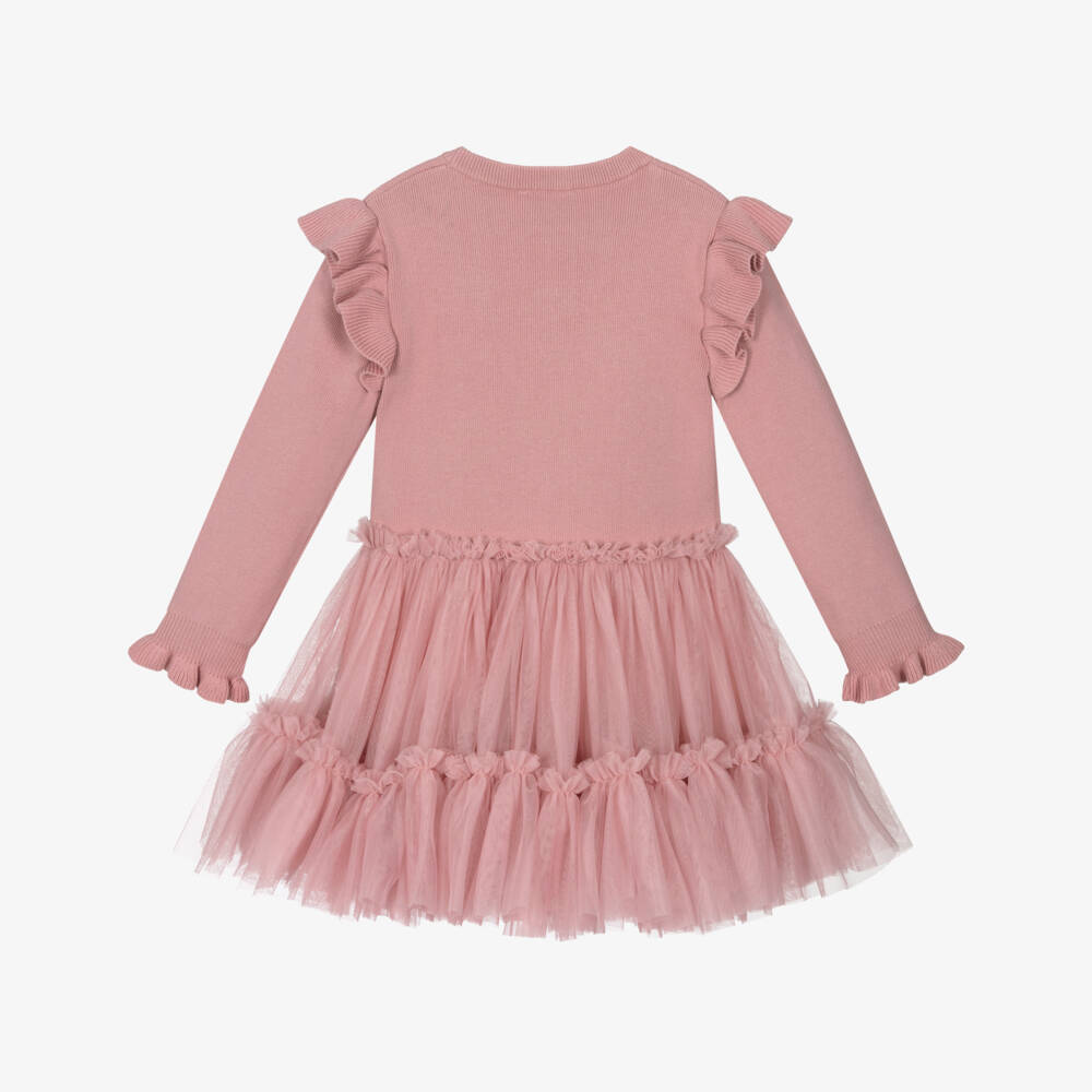 Angel's Face-فستان تول وردي قطن محبوك للبنات | Childrensalon Outlet