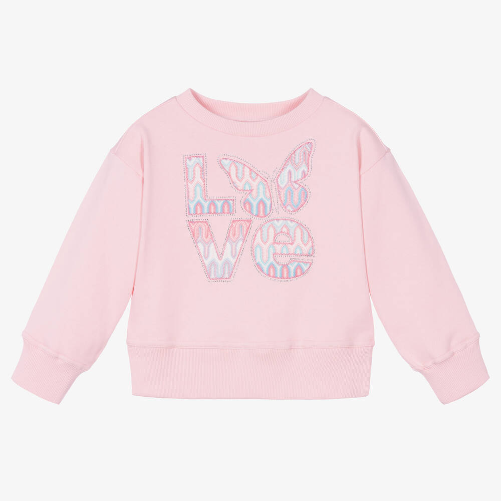 Angel's Face-Girls Pink Cotton Love Sweatshirt | Childrensalon Outlet