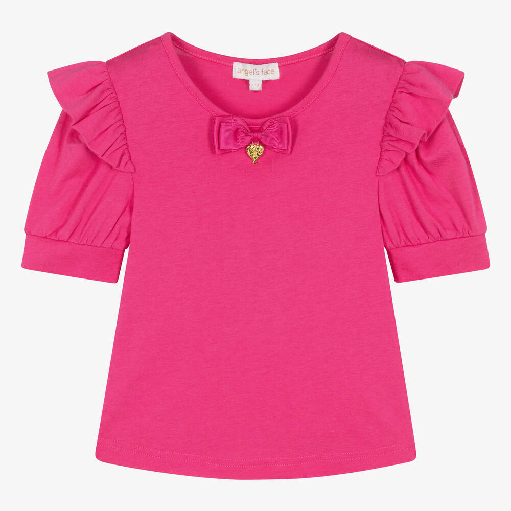 Angel's Face-Girls Pink Cotton & Modal T-Shirt | Childrensalon Outlet