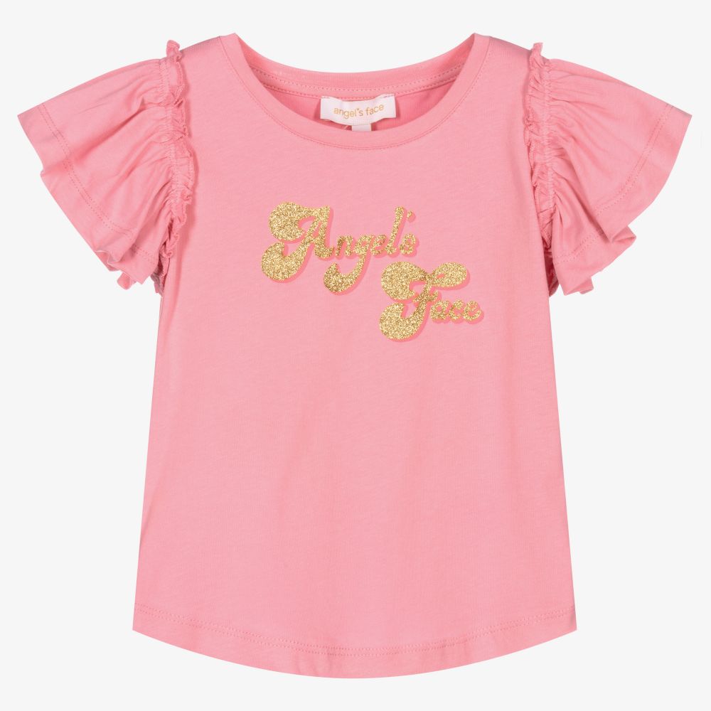 Angel's Face-Girls Pink Cotton T-Shirt | Childrensalon Outlet