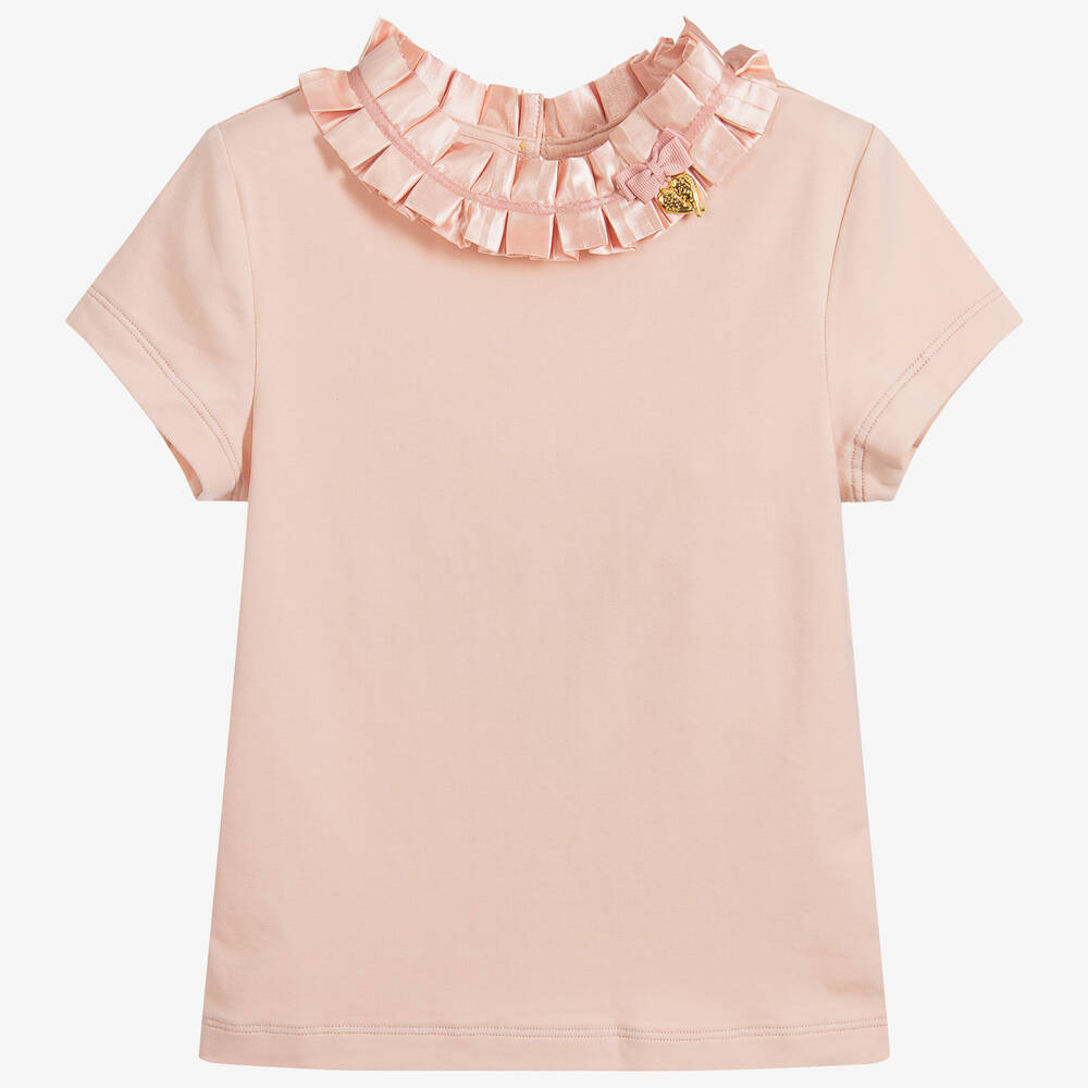 Angel's Face - Girls Pink Cotton Top | Childrensalon