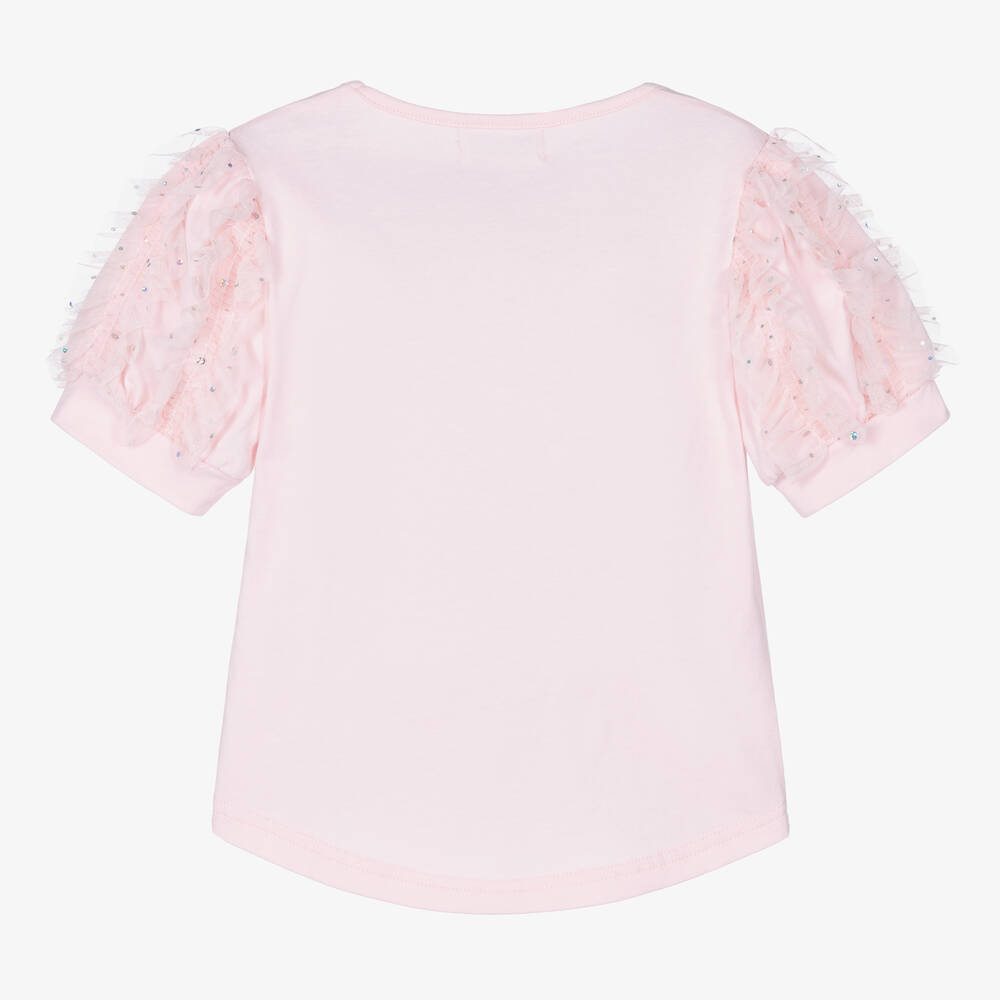 Angel's Face-Girls Pink Cotton & Tulle Frill T-Shirt | Childrensalon Outlet