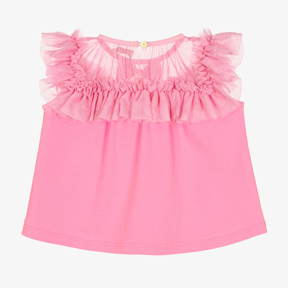 Angel's Face-Girls Pink Cotton & Tulle Top | Childrensalon Outlet