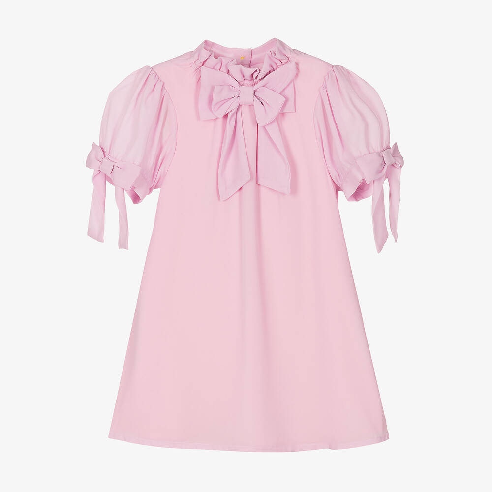Angel's Face-Girls Pink Crêpe Chiffon Bow Dress | Childrensalon Outlet