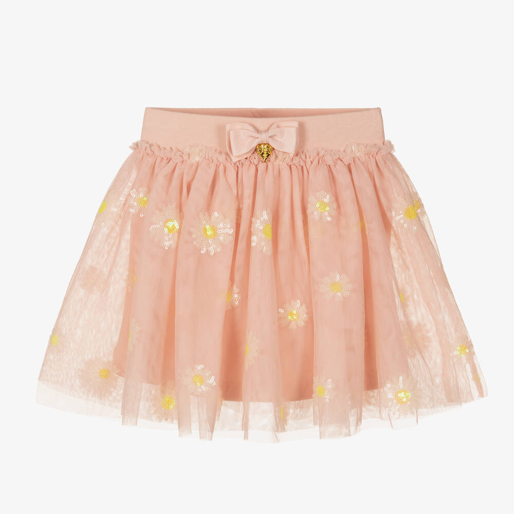Angel's Face - Girls Pink Daisies Tulle Skirt | Childrensalon
