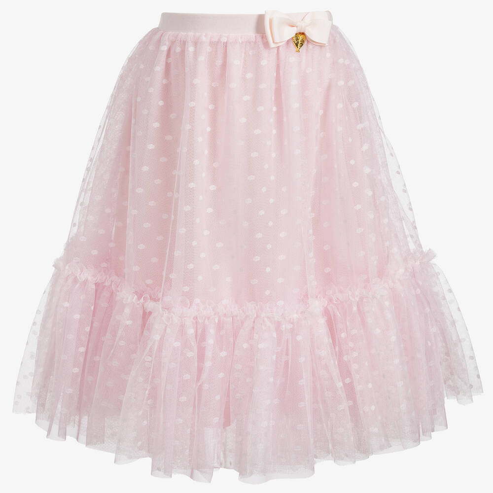 Angel's Face - Girls Pink Dot Tulle Skirt | Childrensalon