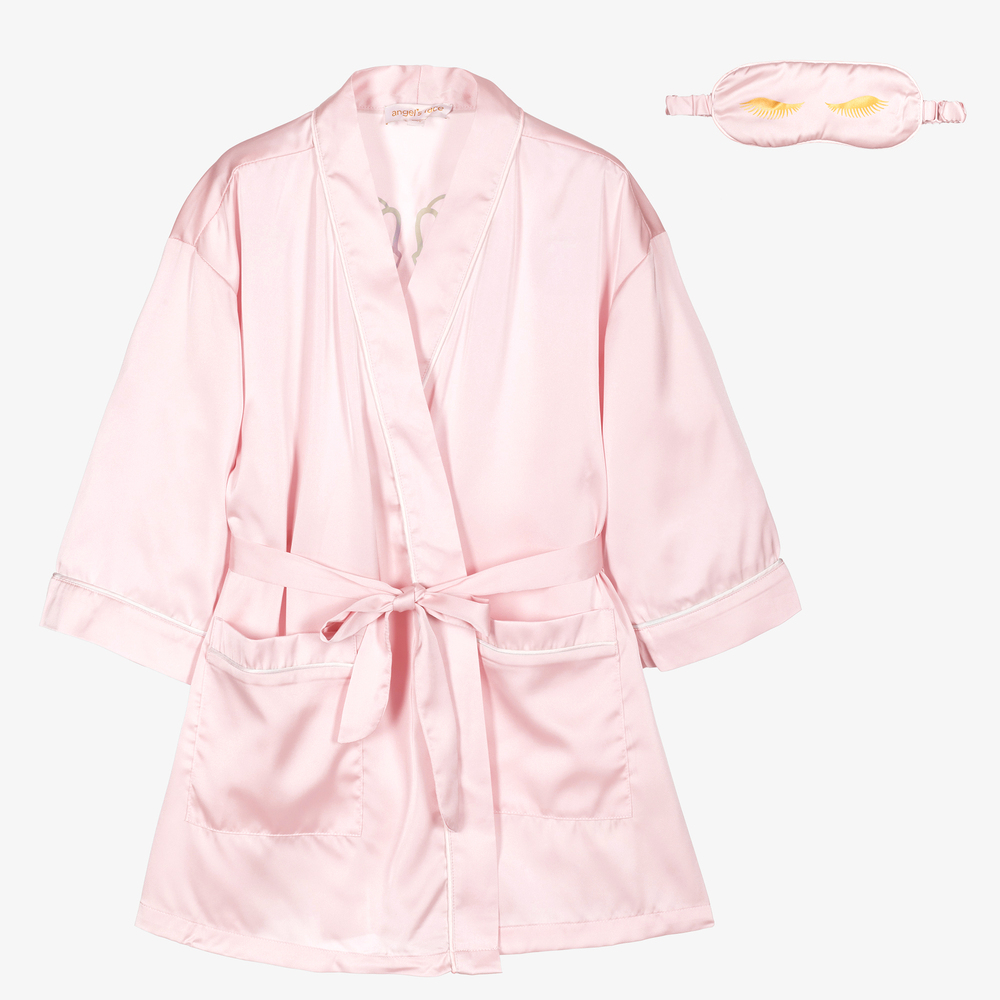 Angel's Face - Розовый халат и маска для сна для девочек | Childrensalon