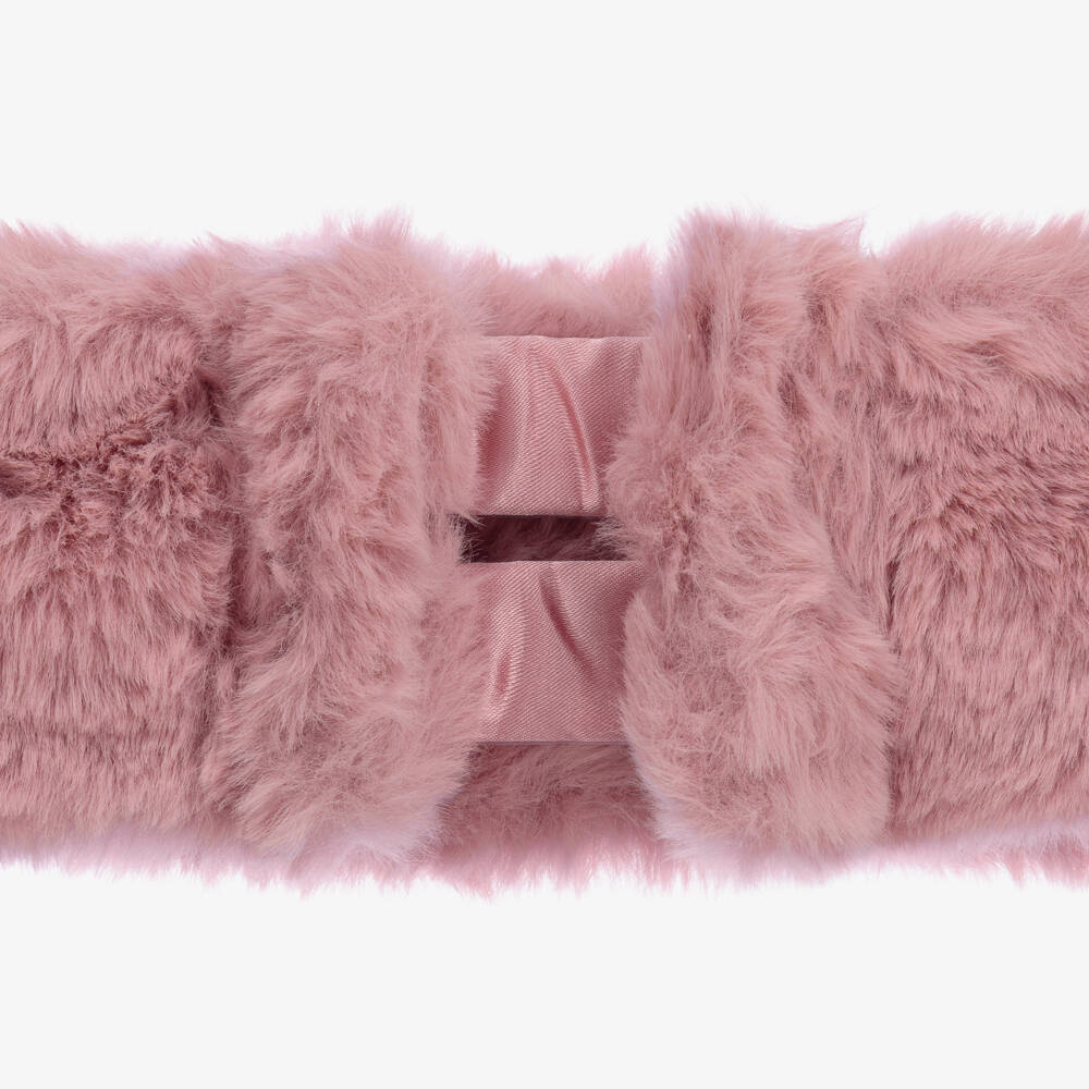 Angel's Face-Girls Pink Faux Fur Headband | Childrensalon Outlet