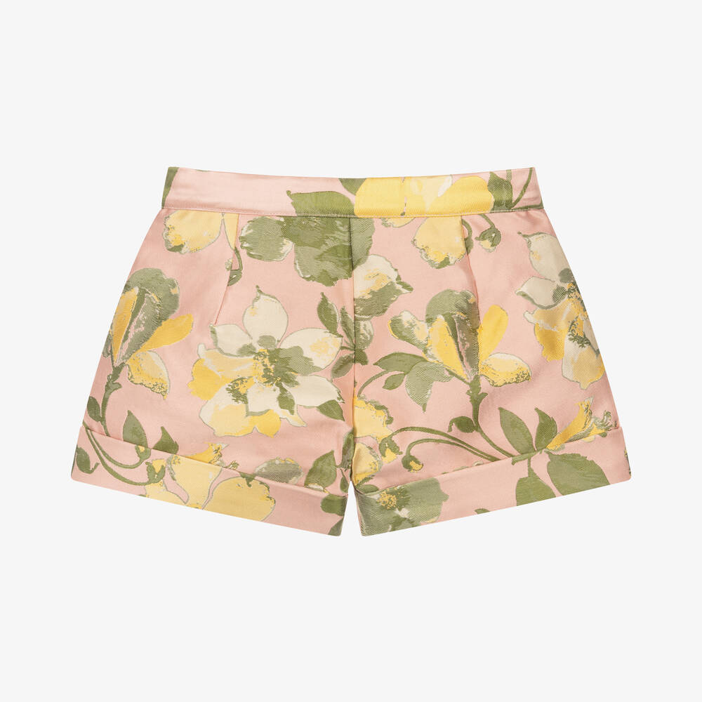 Angel's Face-شورت جاكارد لون زهري بطبعة ورود للبنات | Childrensalon Outlet