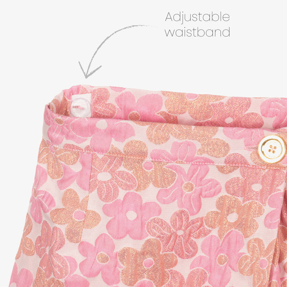 Angel's Face-Розовые жаккардовые шорты с цветочным узором | Childrensalon Outlet