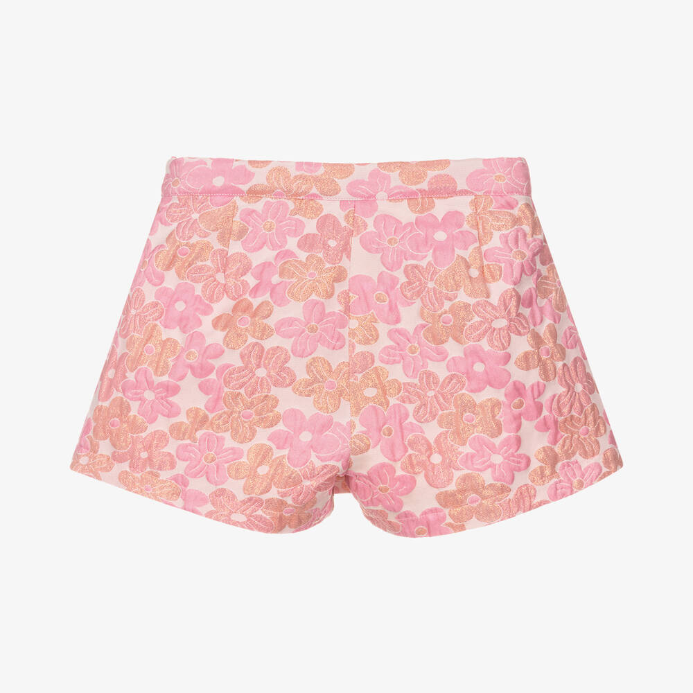 Angel's Face-Розовые жаккардовые шорты с цветочным узором | Childrensalon Outlet