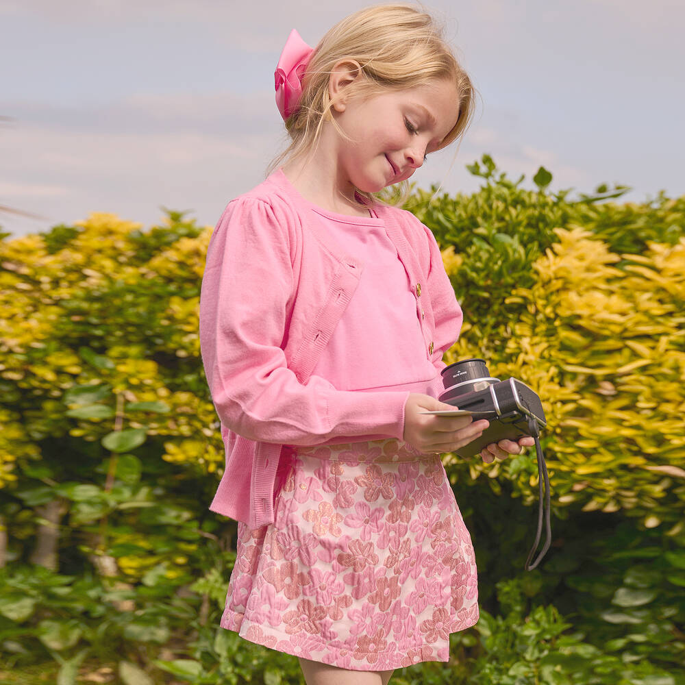 Angel's Face-Розовые жаккардовые шорты с цветочным узором | Childrensalon Outlet