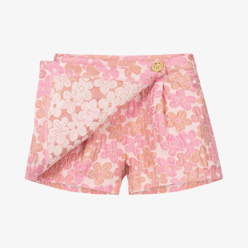 Angel's Face-Розовые жаккардовые шорты с цветочным узором | Childrensalon Outlet