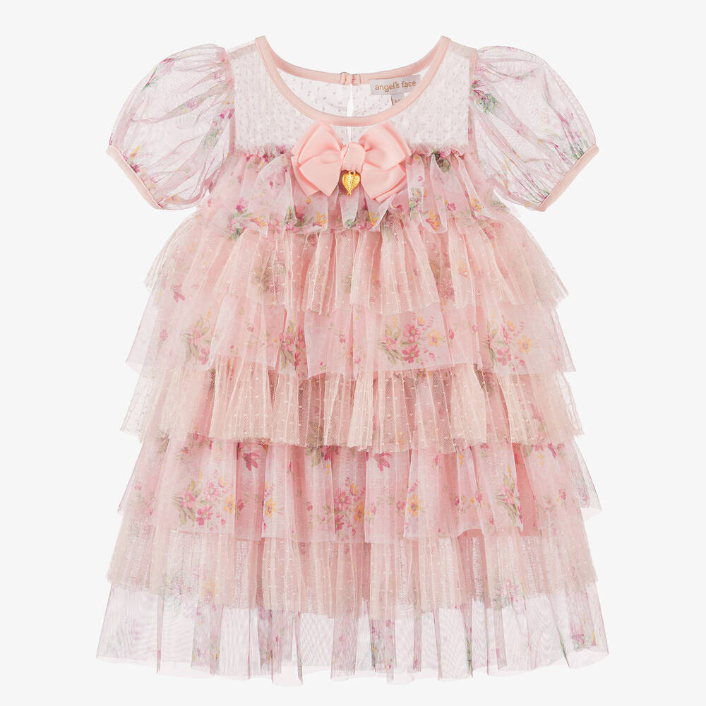 Angel's Face-Girls Pink Floral Tulle Dress | Childrensalon Outlet