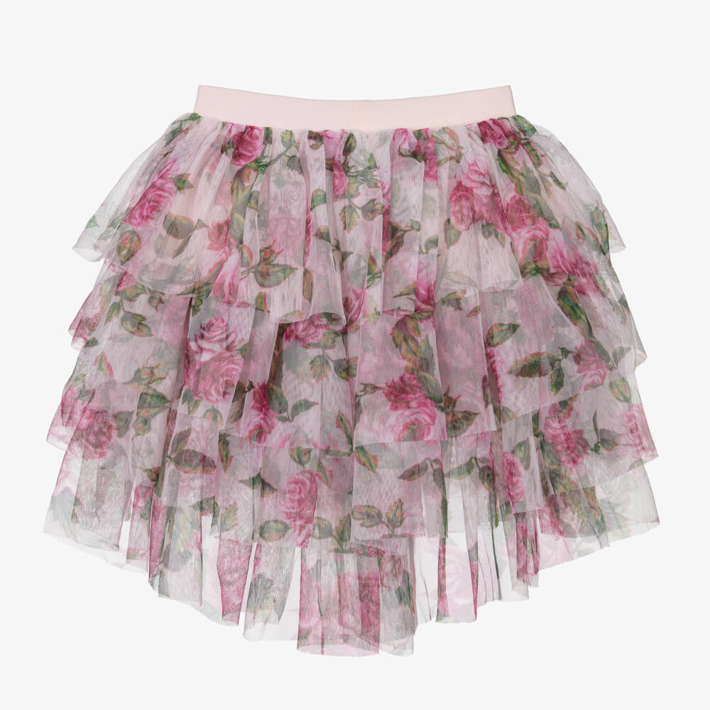 Angel's Face-Юбка из розового тюля с цветочным узором для девочек | Childrensalon Outlet