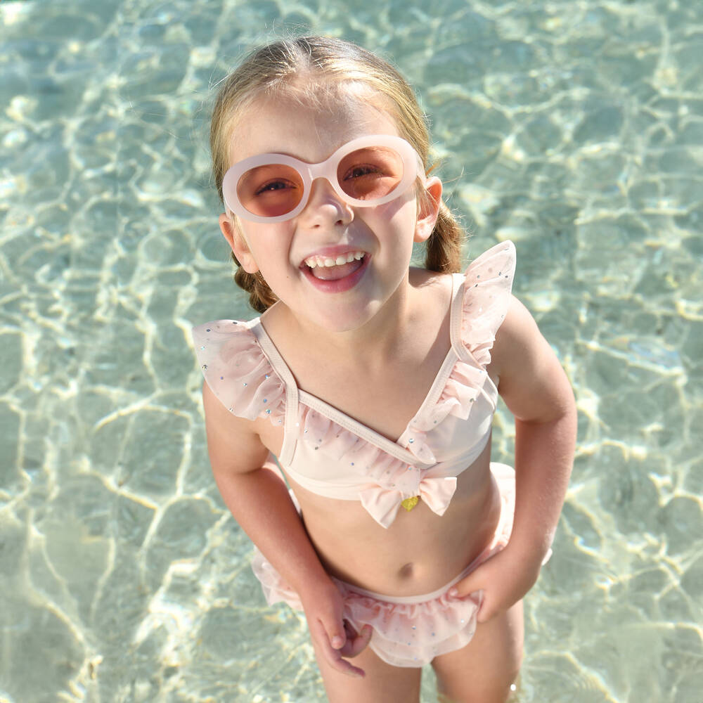 Angel's Face-Girls Pink Frilled Bikini (UPF50+) | Childrensalon Outlet