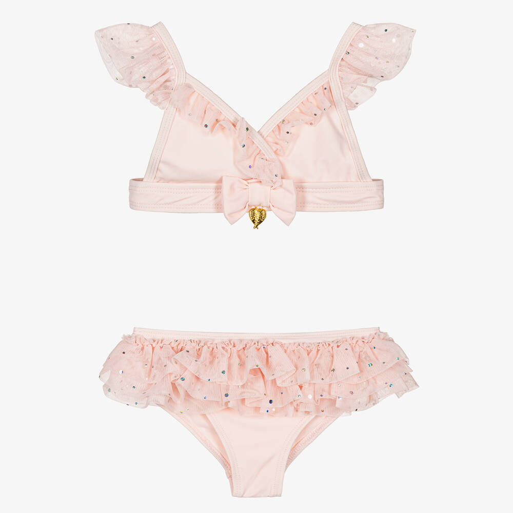Angel's Face-Girls Pink Frilled Bikini (UPF50+) | Childrensalon Outlet