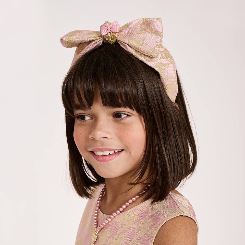 Angel's Face-Розово-золотистый ободок из парчи с бантом | Childrensalon Outlet
