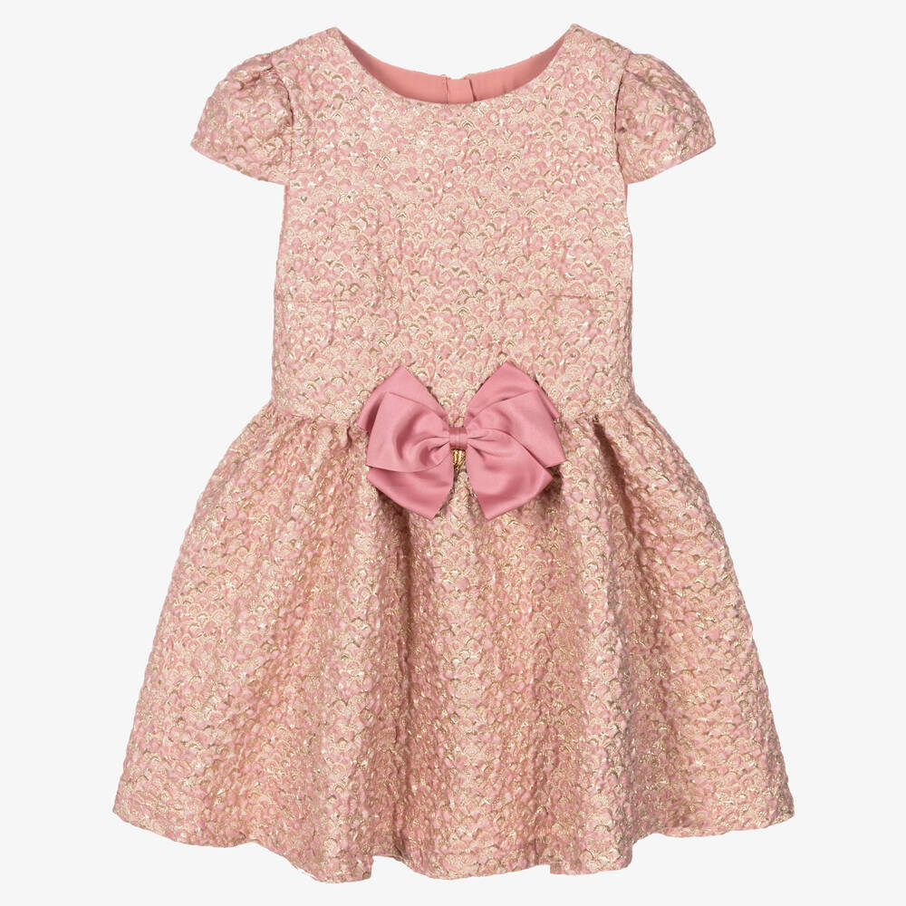 Angel's Face - Розово-золотистое платье из парчи  | Childrensalon