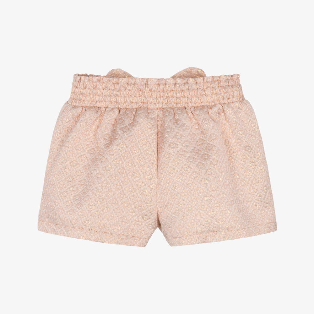 Angel's Face-شورت منسوج باللون الوردي والذهبي للبنات | Childrensalon Outlet