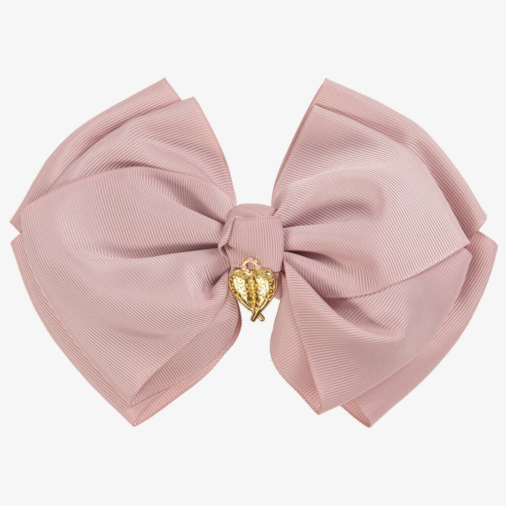 Angel's Face-Girls Pink Hairclip with Logo Bow & Heart (19cm) | Childrensalon Outlet
