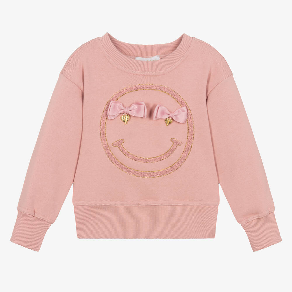Angel's Face-Girls Pink Happy Face Sweatshirt | Childrensalon Outlet