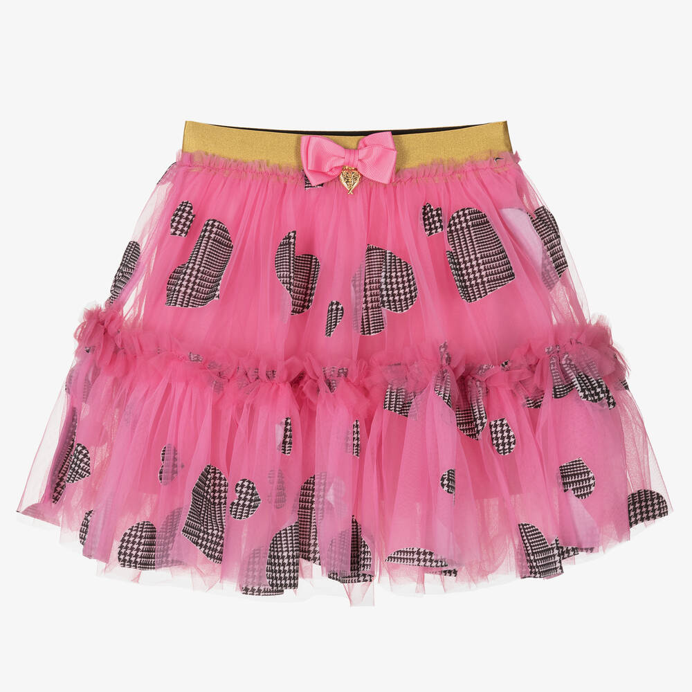 Angel's Face - Girls Pink Heart Print Tutu Skirt | Childrensalon