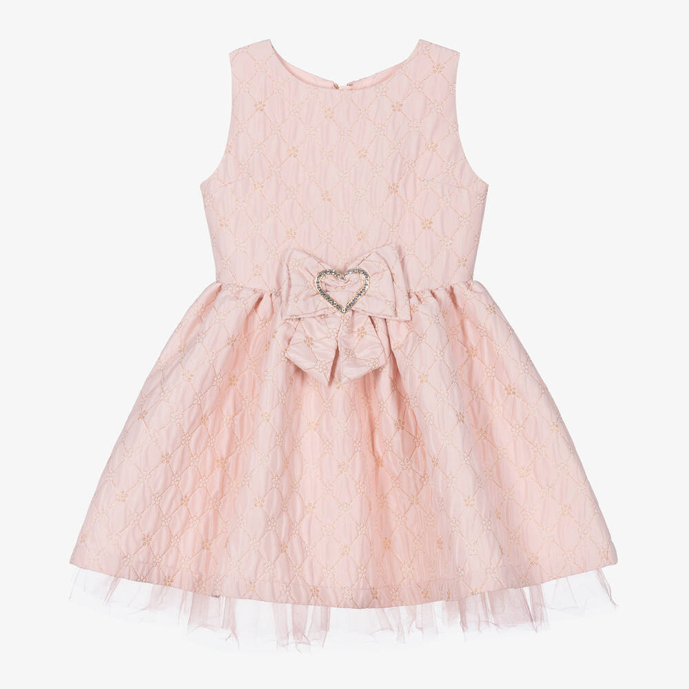 Angel's Face-Girls Pink Jacquard Flower Dress | Childrensalon Outlet