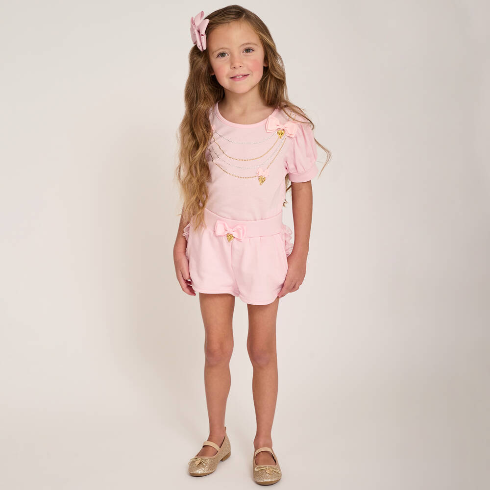 Angel's Face-Розовый топ из джерси с принтом-ожерельем | Childrensalon Outlet