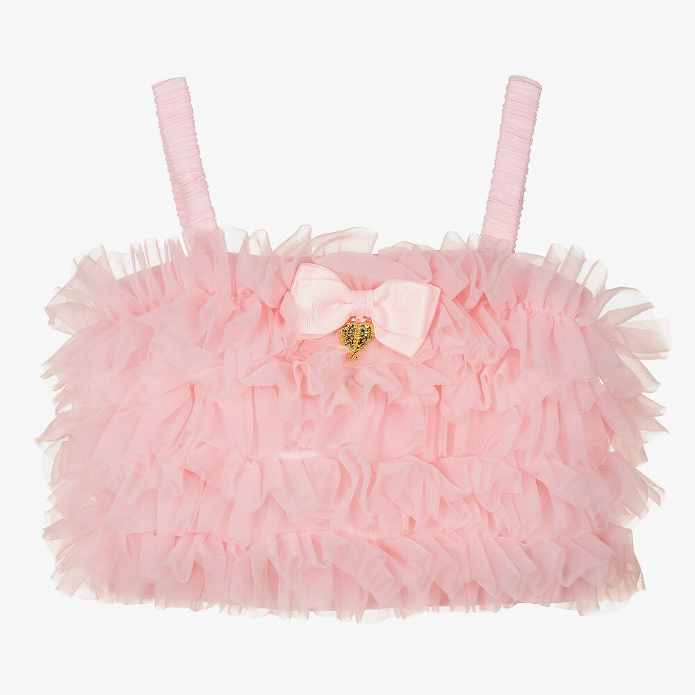 Angel's Face-Girls Pink Jersey & Tulle Vest Top | Childrensalon Outlet