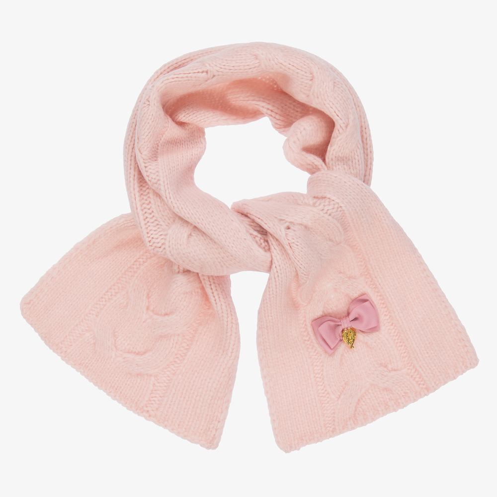Angel's Face - Girls Pink Knit Scarf (130cm) | Childrensalon
