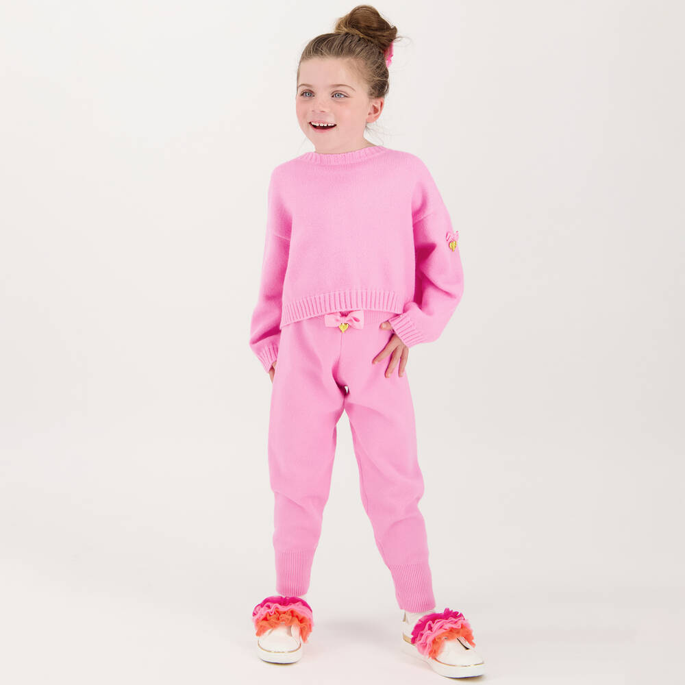 Angel's Face-Girls Pink Knitted Joggers | Childrensalon Outlet