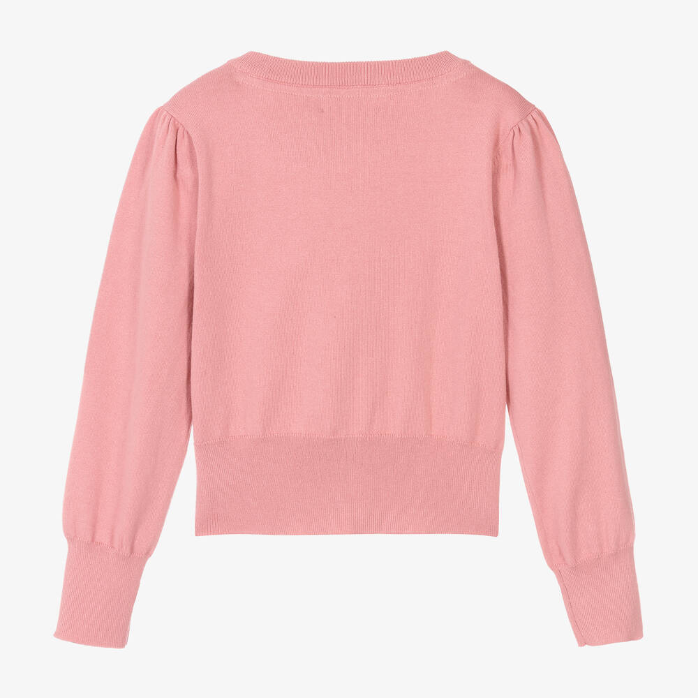 Angel's Face-Розовый вязаный кардиган с рюшами | Childrensalon Outlet