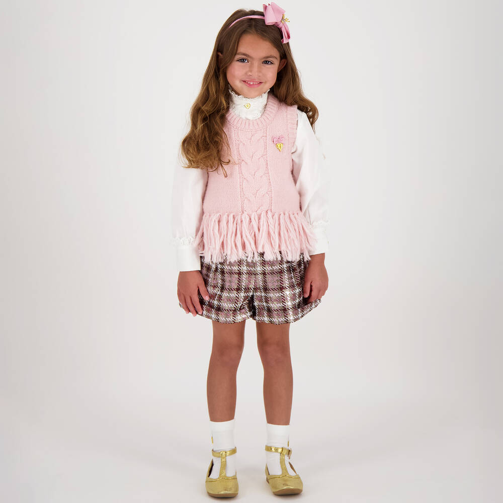 Angel's Face-Girls Pink Knitted Slip-Over | Childrensalon Outlet