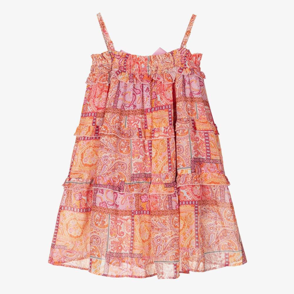 Angel's Face-Girls Pink & Orange Chiffon Paisley Dress | Childrensalon Outlet