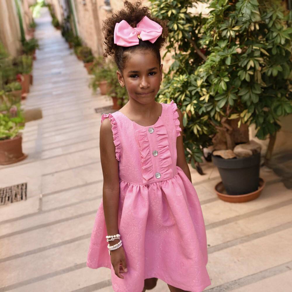 Angel's Face-Girls Pink Paisley Jacquard Dress | Childrensalon Outlet