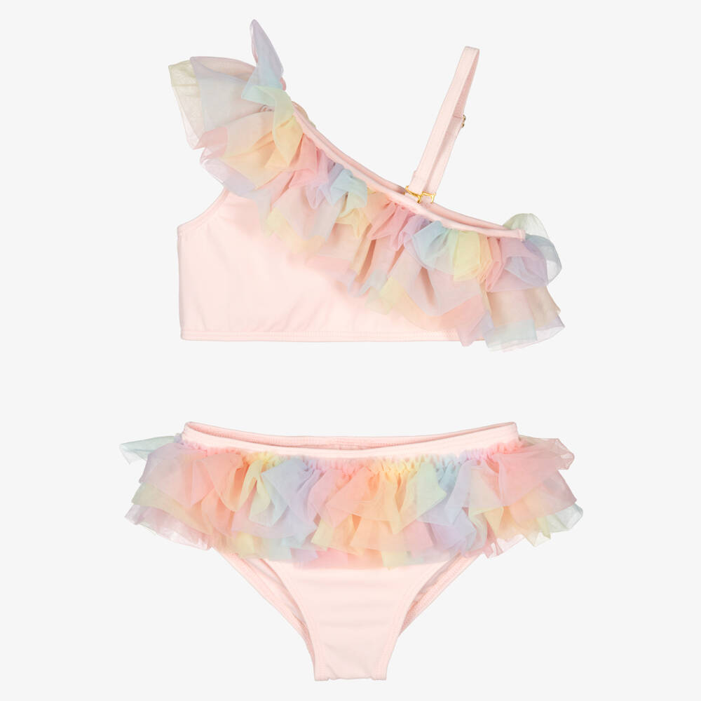 Angel's Face-Girls Pink Rainbow Tulle Bikini (UPF50+) | Childrensalon Outlet