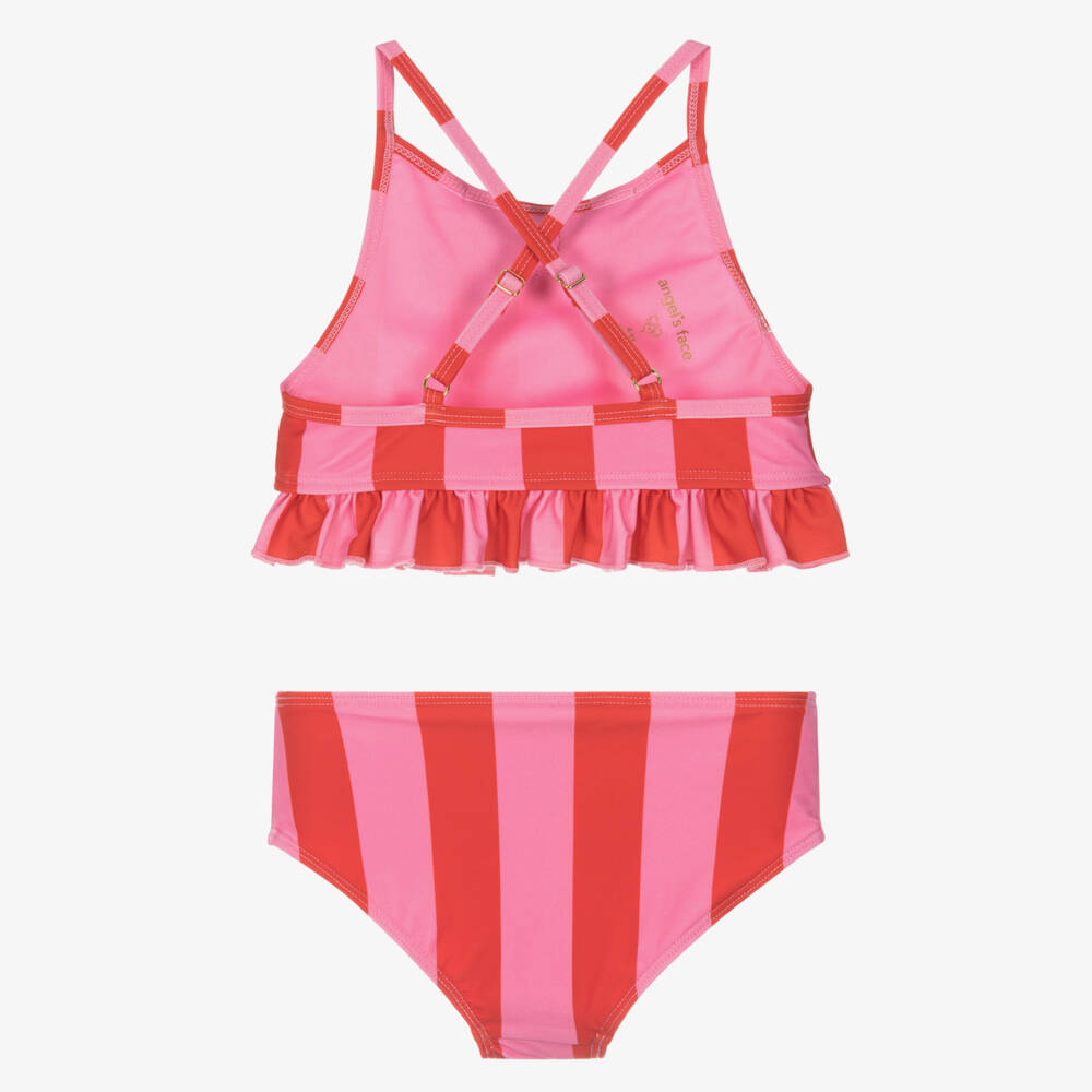 Angel's Face-Girls Pink & Red Striped Tankini (UPF50+) | Childrensalon Outlet