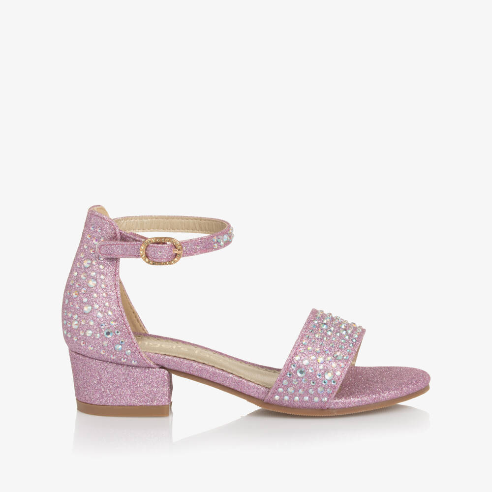 Angel's Face-Girls Pink Rhinestone-Encrusted Sandals | Childrensalon Outlet