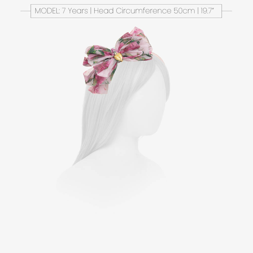 Angel's Face-Girls Pink Rose Tulle Hairband | Childrensalon Outlet