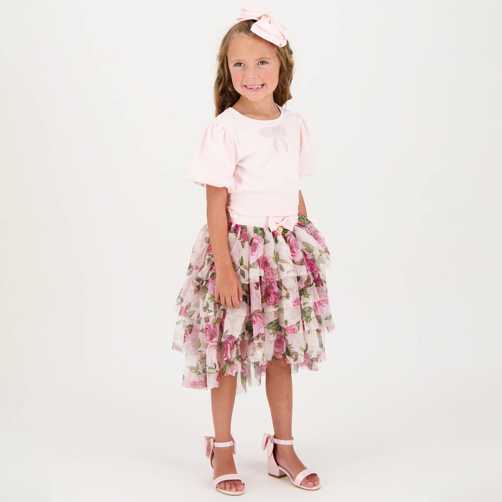 Angel's Face-Girls Pink Rose Tulle Skirt | Childrensalon Outlet