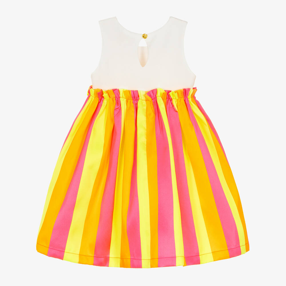 Angel's Face-Girls Pink Satin Neon Stripe Dress | Childrensalon Outlet