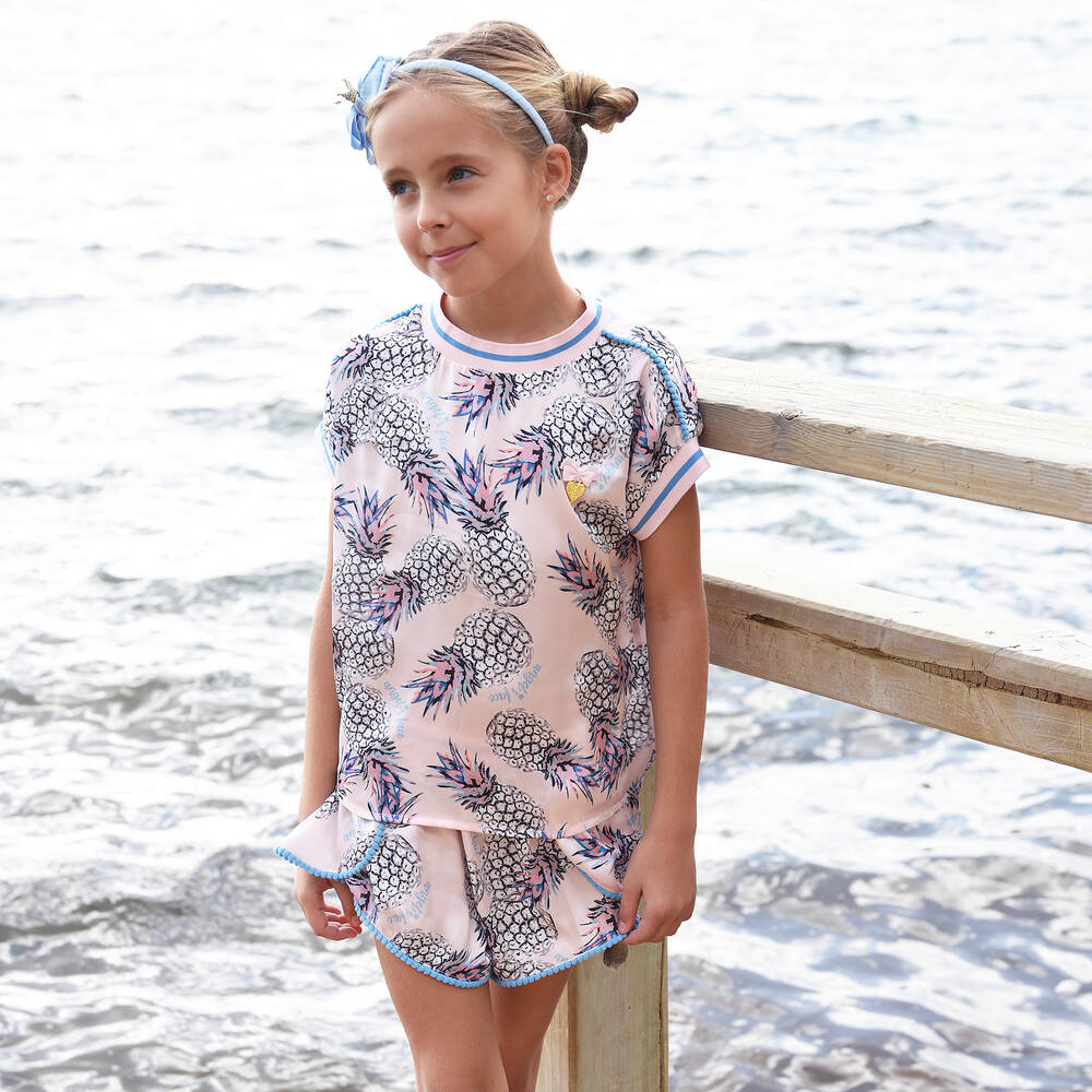 Angel's Face-Girls Pink Satin Top | Childrensalon Outlet