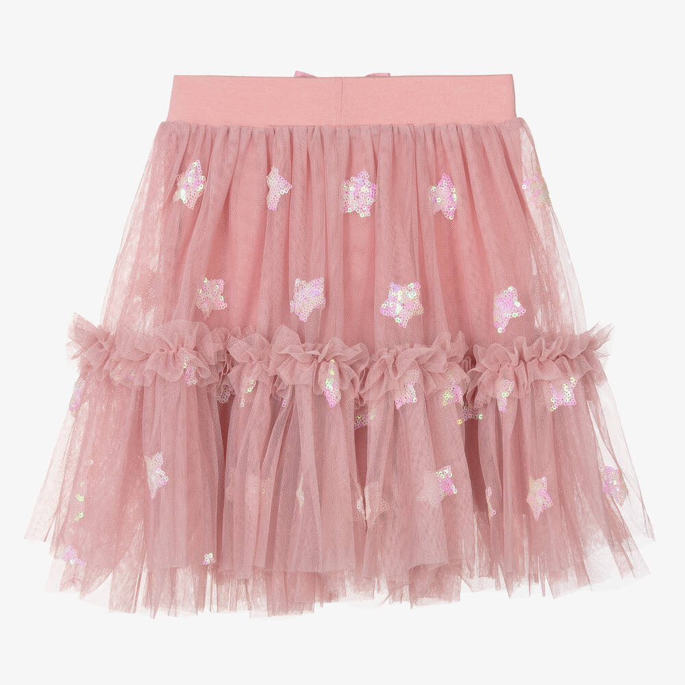 Angel's Face-Girls Pink Sequin Stars Tulle Skirt | Childrensalon Outlet
